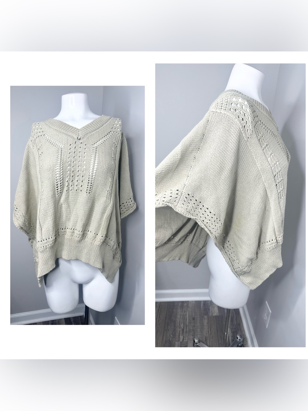 fresh produce Knit Poncho Sweater-S/‘M